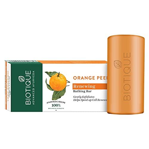 Image of Biotique Bio Orange Peel Revitalizing Body Soap | Exfoliated and Speed Cell Renewal | Deeply Cleanses |100% Botanical Extracts| Suitable for All Skin Types | 150g (Pack of 3)
