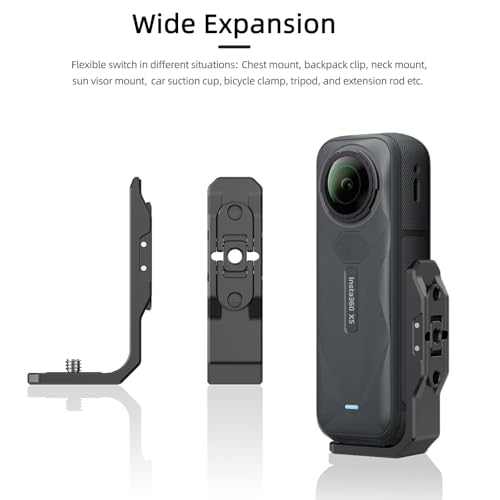 Image of Horizontal Mount Bracket for Insta 360 X5 Accessories | L Bracket with 1 /4 inch Screw Hole and Foldable Interface Adapter for Insta 360 X5 Mount