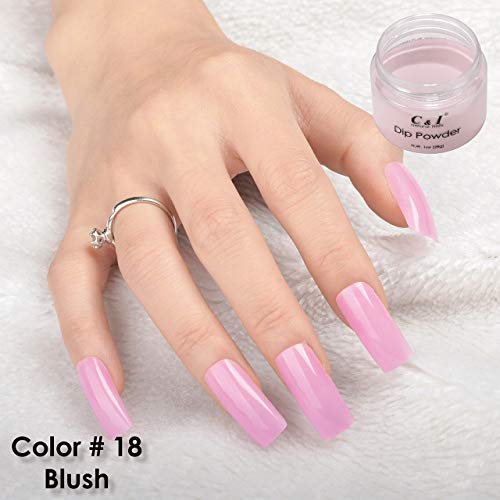 C & I Dip Powder Tauchen Pulver, Farbe # 18 Erröten, Gelnägel Effekt, Pulver für Nagellack, Lila Farbsystem, 1 oz / 28 g – Bild 3