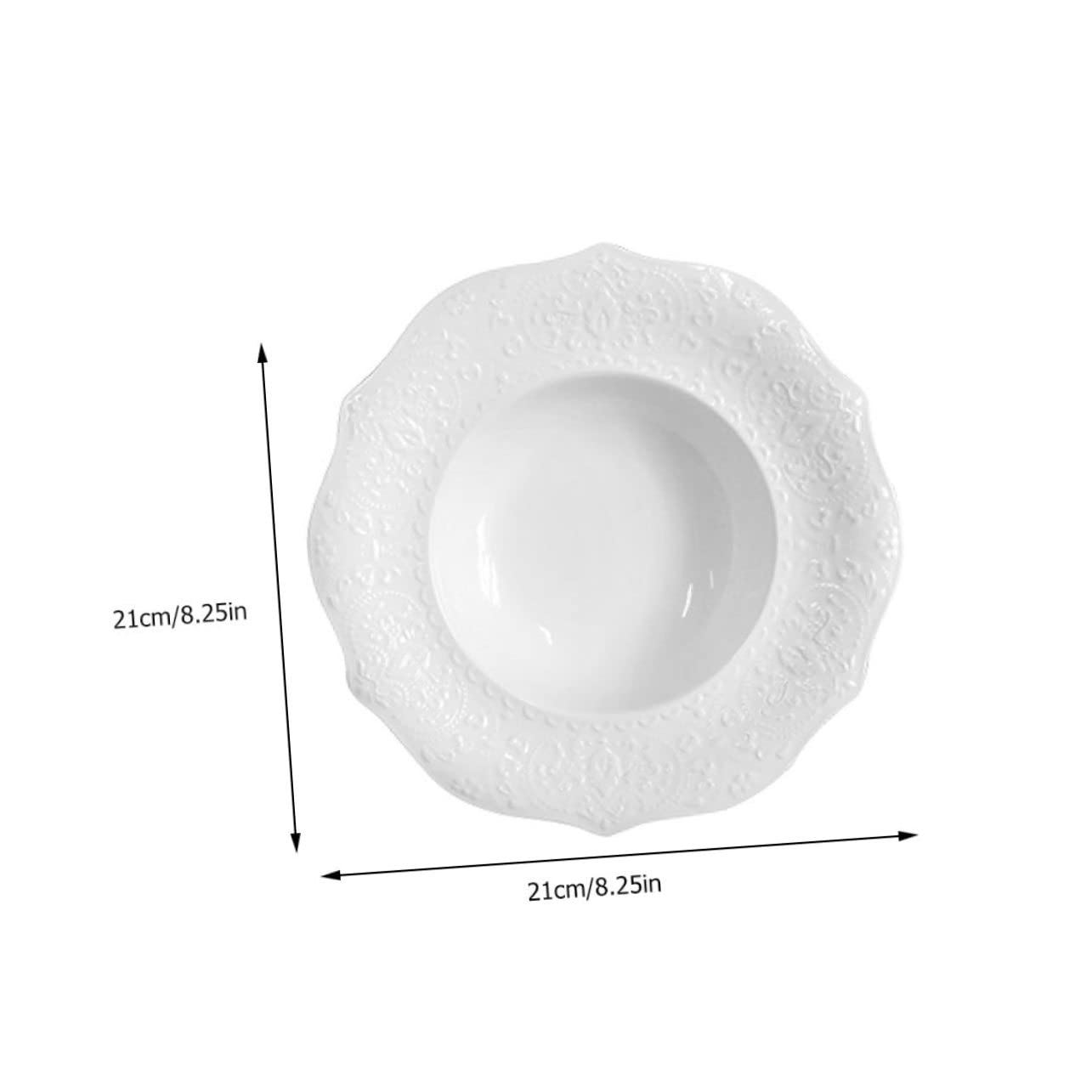 BRIGHTFUFU 1Pc Lace Shaped Food Plate Nordic Style Tableware for Steak Dessert and Fruits Food Grade Dish for Home and Restaurant Use