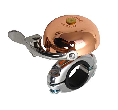 Bell With Curved Lever Striker. Fits 22.2-23.8mm Od Bars. Copper Model Has A 45mm Wide Polished Dome Of Brass With A Copper Finish