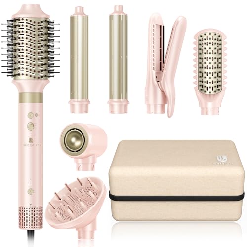 Hair Dryer Brush 8-in-1 Dual Voltage Hot Air Styler –