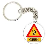 porte clé Porte clé badge attention geek GAMING MANETTE gamer idée cadeau personnalisé