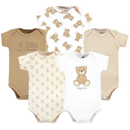 Image of Hudson Baby Unisex Baby Cotton Bodysuits 5-pack