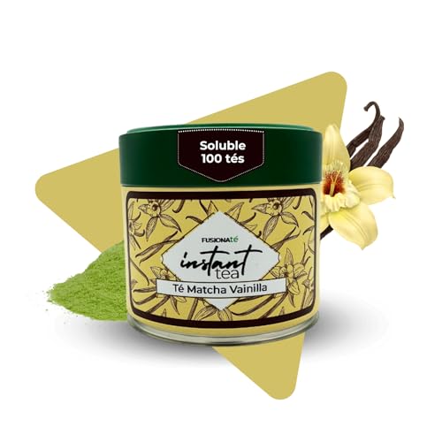 FUSIONATE Té Matcha Vainilla, Lata de 100g, Versátil y Sabroso, 100% Natural, Energizante y Antioxidante Natural