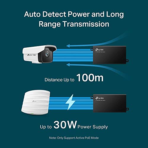 Image of TP-Link PoE+ Injector Gigabit | Non-PoE to PoE Adapter | 802.3at /af Compliant | Up to 30W Power Budget | Wall Mountable | Plug&Play | Up to 100m(328 ft) | UL Certified(POE160S) (Pack of 2)