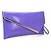 BMC Fashionable Faux Leather Gold Metal Accent Envelope Style Statement Clutch