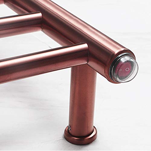 Radiador de baño de Acero Inoxidable con Calentador de Toallas eléctrico de Pared (Rose Gold-Plug in)