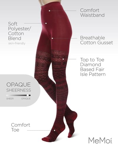 Image of MeMoi Paisley Pop Cotton Blend Sweater Tights