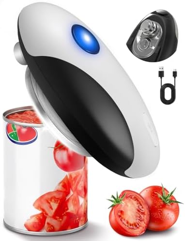 Electric Can Opener, One-Touch Automatic Hands Free Can Opener, S...