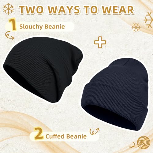 Image of ZOORON Beanie for Men Women Slouchy Winter Beanie Hats Cuffed Skull Caps