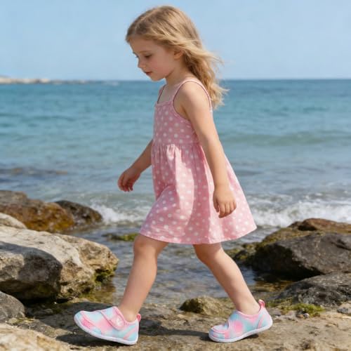 Image of FEETCITY Toddler Water Shoes Boys Girls Swim Shoes Quick Dry Kids Aqua Socks Barefoot for Beach Swimming Pool