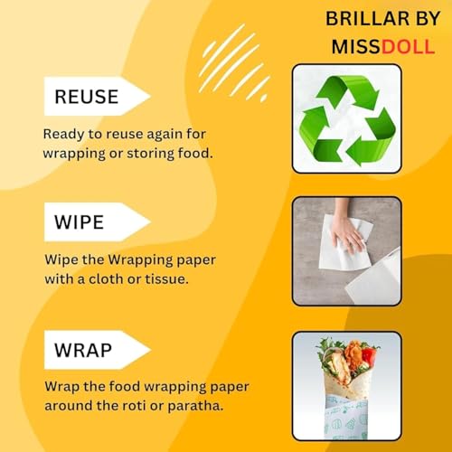 Image of Food Wrapping Paper Roll for Kitchen - 50 Mtr /500 Gram Non-Stick Butter Paper & Parchment Paper for Baking, Air Fryer & Roti Wrap | Eco-Friendly & Food Grade Foil Paper Alternative