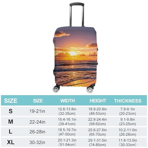Beach Sunset Waves Luggage Cover Elastic Suitcase Protector Case Anti-Scratch Washable Baggage Covers Protector For Traveling, Aircraft Consignment XL2