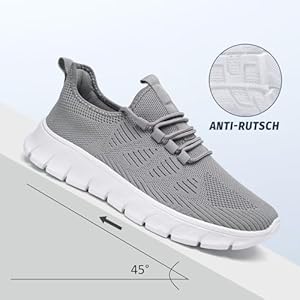 YRLTYO Herenschoenen Hardloopschoenen Sportschoenen Turnschoenen Sneakers Wandelschoenen Ademend Lichtgewicht Slip On Heren Tennisschoenen, C grijs, 39 EU