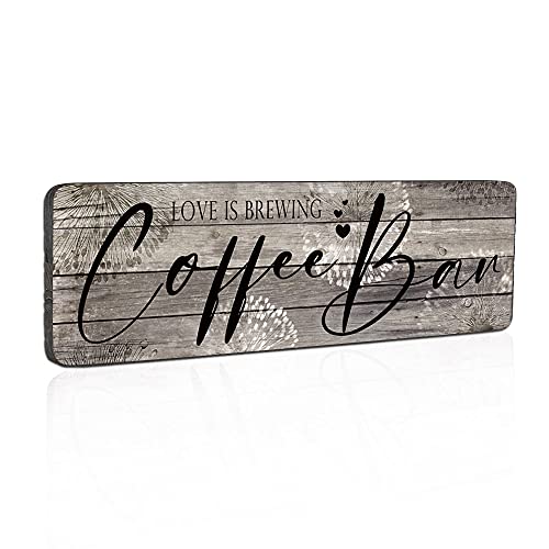 SAC SMARTEN ARTS Rustic Coffee Bar Signs Kitchen Wall Decor Coffee Signs Farmhouse Coffee Bar Decor Wood Coffee Wall Art for Home/Office/Coffee Bar Decorations 16â€x5â€