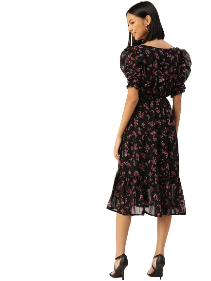 Image of Wisstler Women Midi Dress with Lining,Fashion Dress,MIDI Length Dress