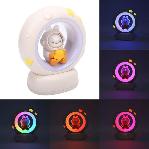Lámpara recargable de mesa con diseño luna y conejo para niños miniatura 2