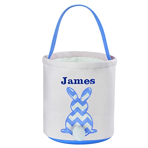 Personalized Easter Baskets, Jocidea Customized Easter Baskets for Kids Personalized Easter Gifts Easter Basket Toy - Easter Basket Stuffers for Toddler & Kids, Easter Eggs Hunt Toys - Blue