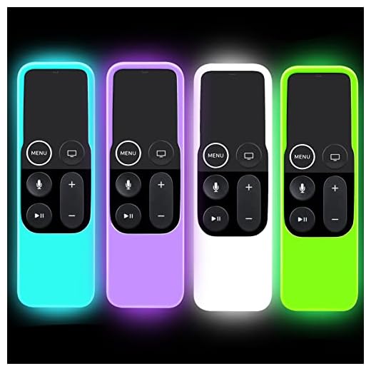 4Pack Protective Case Compatible with Apple TV Siri Remote 4K (5th) / 4th Generation, Silicone Remote Control Cover Skin Sleeve Holder