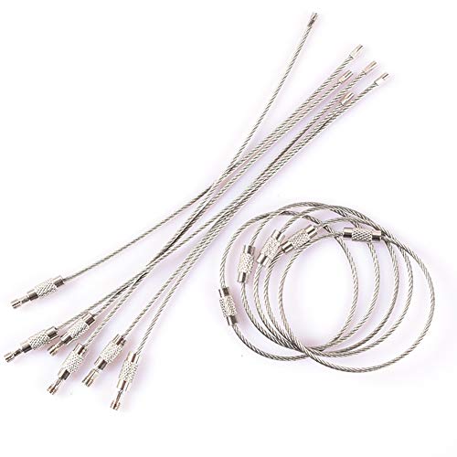Warm Sport Multifunctional Stainless Steel Wire Keychains 2mm Cable Key Rings -7.87 Inches,Pack of 10