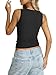 Eachyes Womens V Neck Tank Tops Sleeveless Slim Fit Shirts Summer Going Out Fashion Outfit Clothes 2026 Black Medium