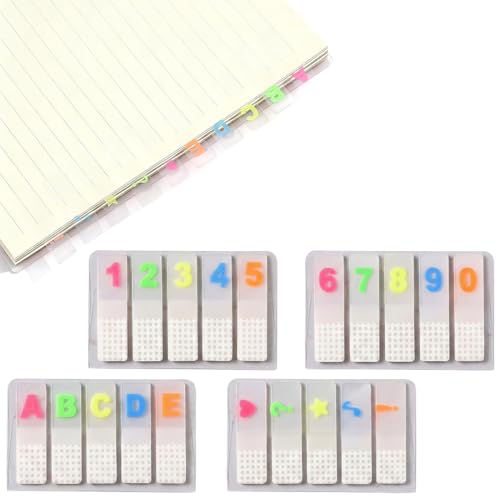 400 Piezas Marcapaginas Adhesivos, Posits para Libros, Etiquetas con Índice de Símbolos Alfanuméricos, Marcadores Marca Pagina, Post It para Libros, Índices Sticky Tabs Notes