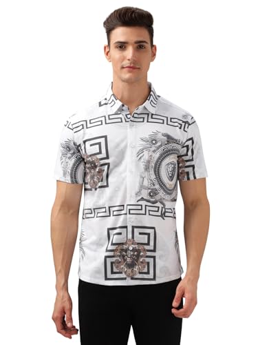 Image of BULLMER Trendy Regular Fit Printed Causal Half Sleeve Shirt for Men