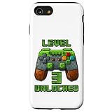 3歳の誕生日 3歳の誕生日 男の子 ゲーマー ピクセルナンバー スマホケース iPhone SE (2020) / 7 / 8 用