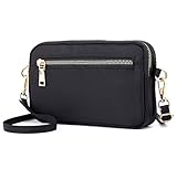 Travel Nylon Small Women Girls Purse Crossbody Wrist Bag Wristlet Wallet Coin Cell Phone Holder with...