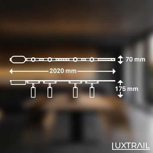 Briloner, Luxtrail Starterset Track System, 4X LED Spots, Extendable, Swivel, Lamps, Ceiling Track System, Spotlight Rail - Image 3