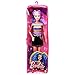 Barbie Fashionistas Doll with Long Blue Crimped Hair, Star Face Makeup, Multi-Color Striped Tee, Denim Skirt, Black Boots & Silvery Chain Belt, Toy for Kids 3 to 8 Years Old