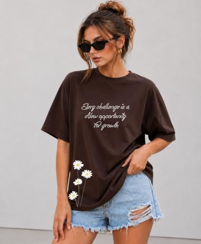 Image of London Hills Tshirt for Woman | Oversized Tshirt for Women | T Shirt for Womans | Graphic T Shirt for Women Pure Cotton | Tops for Woman Western, Printed Oversized Loose Fit Plus
