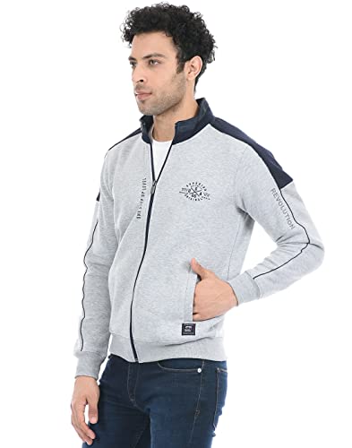 Image of CLOAK & DECKER by Monte Carlo Men Printed Grey Sweatshirt