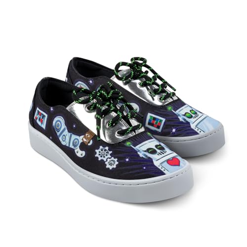 Image of Hot Chocolate Design All-Day Women's Lace-Up Sneakers | Canvas Upper, Cushioned Footbed with Arch Support, Flexible Rubber Outsole, Vegan Construction, Casual Everyday Sneakers