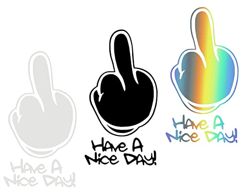 ds. distinctive style Autocollants Doigt d'honneur Lot de 3 Middle Finger Stickers
