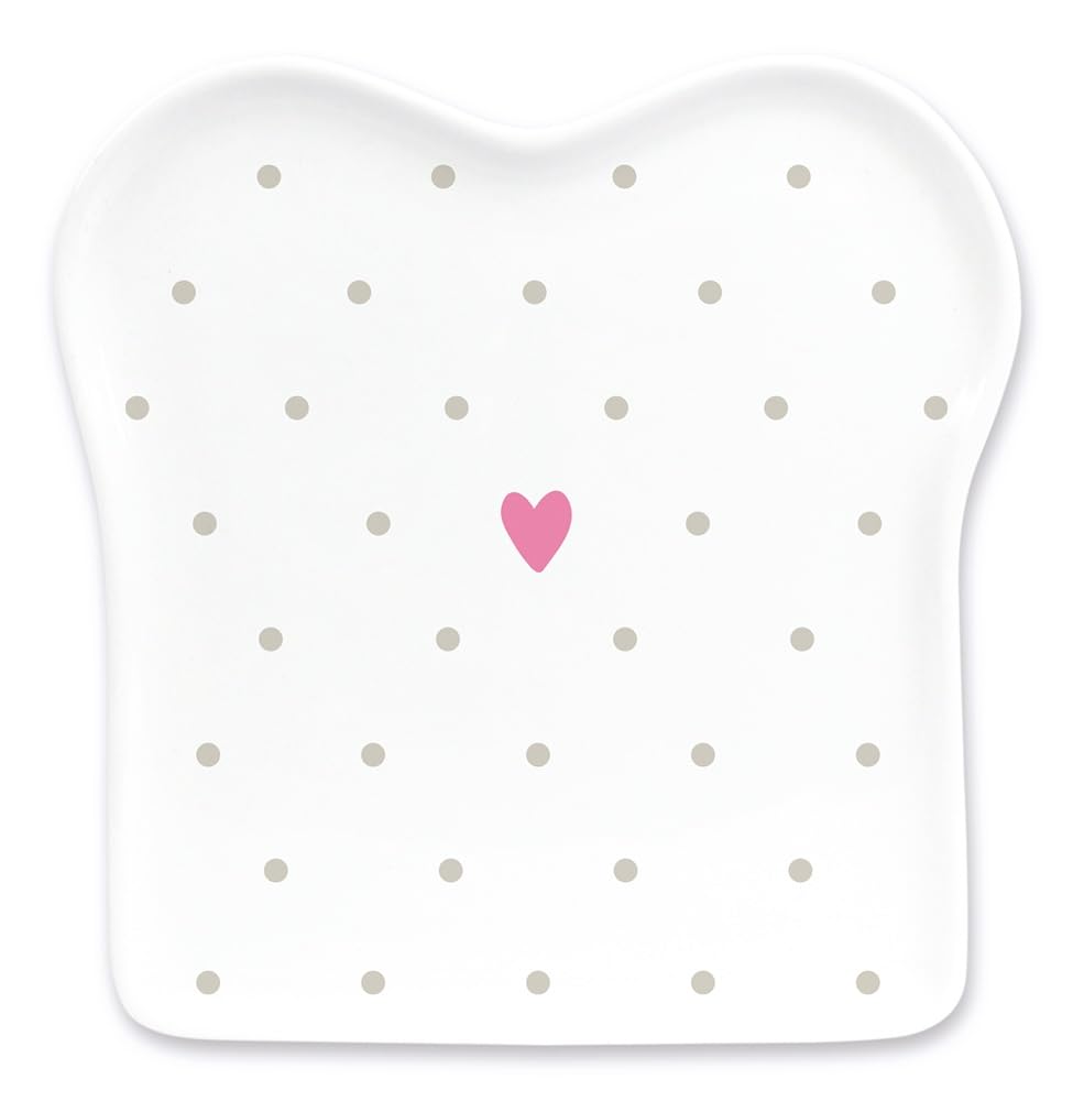 Grafik-Werkstatt Workshop Toast Plate with Saying Porcelain Heart, White