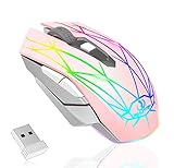 【3 niveles de DPI ajustable y transmisión de 2.4G】El mouse inalámbrico para juegos contiene 3 niveles de DPI ajustable (800-1200-1600), que puede cambiar la velocidad de movimiento del mouse de acuerdo a la situación real para satisfacer todas las necesidades. La transmisión inalámbrica de alta velocidad de 2.4 G garantiza una conexión estable, plug and play.