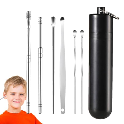 耳垢除去キット、耳掃除キット,人間工学に基づいた耳垢除去ツール | 安全な耳かきキット、頑固な耳垢を取り除くための耐摩耗性耳掃除ツール