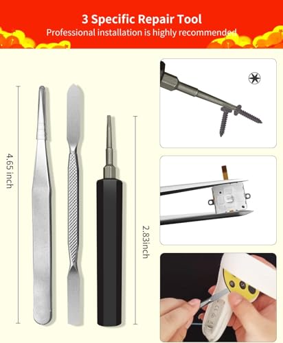 Joystick Replacement Kit for Meta Quest 3 Controller(13 in one), For Meta Quest 3 Controller Accessories, Include 4 Joysticks, T5 Screwdriver, Tweezer, Pry Tool, 4 Thumbgrip Cap (Black-13-in-1)