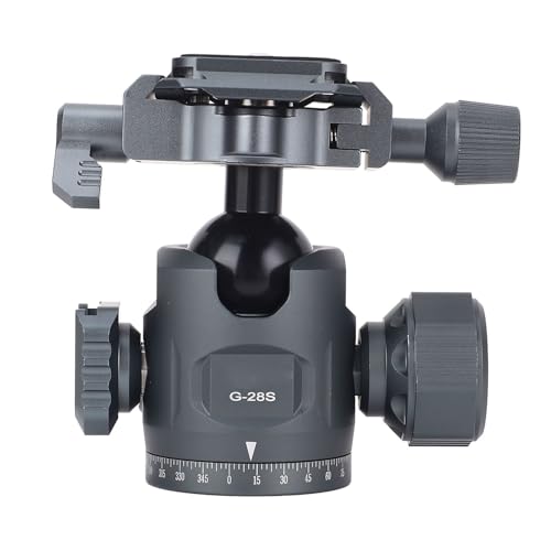 Ball Head, Aluminum Alloy 360 Degree Rotating Panoramic Tripod Heads, 12kg Load Capacity, Professional Double Panoramic Damping Tripod Head for DSLR Camera, Camcorder Photography