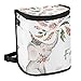 Oyihfvs Baby Elephant Nursery Animal Floral Flowers Spill-Proof Car Trash Can Organizer Hanging Large Auto Garbage Storage Bag Bin with Big Opening Lid Leakproof Waste Basket