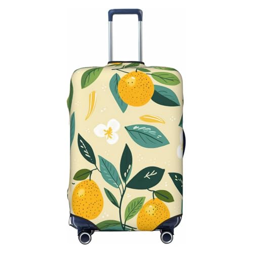 Lemon Fruit Leaves Luggage Cover Elastic Suitcase Protector Ftis 25-28 Inch Suitcase Cover for Luggage