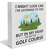 I'm on the Golf Course Wood Box Sign Decor Desk Sign Golfing Wooden Box Block Sign Rustic Home Offic
