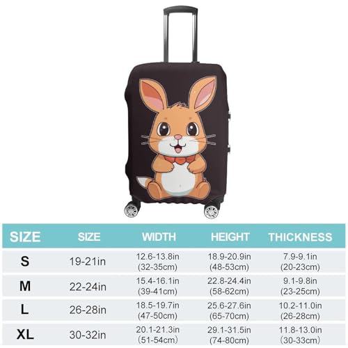 Carry on Luggage Cover Cute Cartoon Rabbit Suitcase Covers for Luggages Tsa Approved Travel Luggage Sleeve Protector Elastic Suitcase Protector Anti-Scratch Washable Fits 19-30 Inch Case -XL2