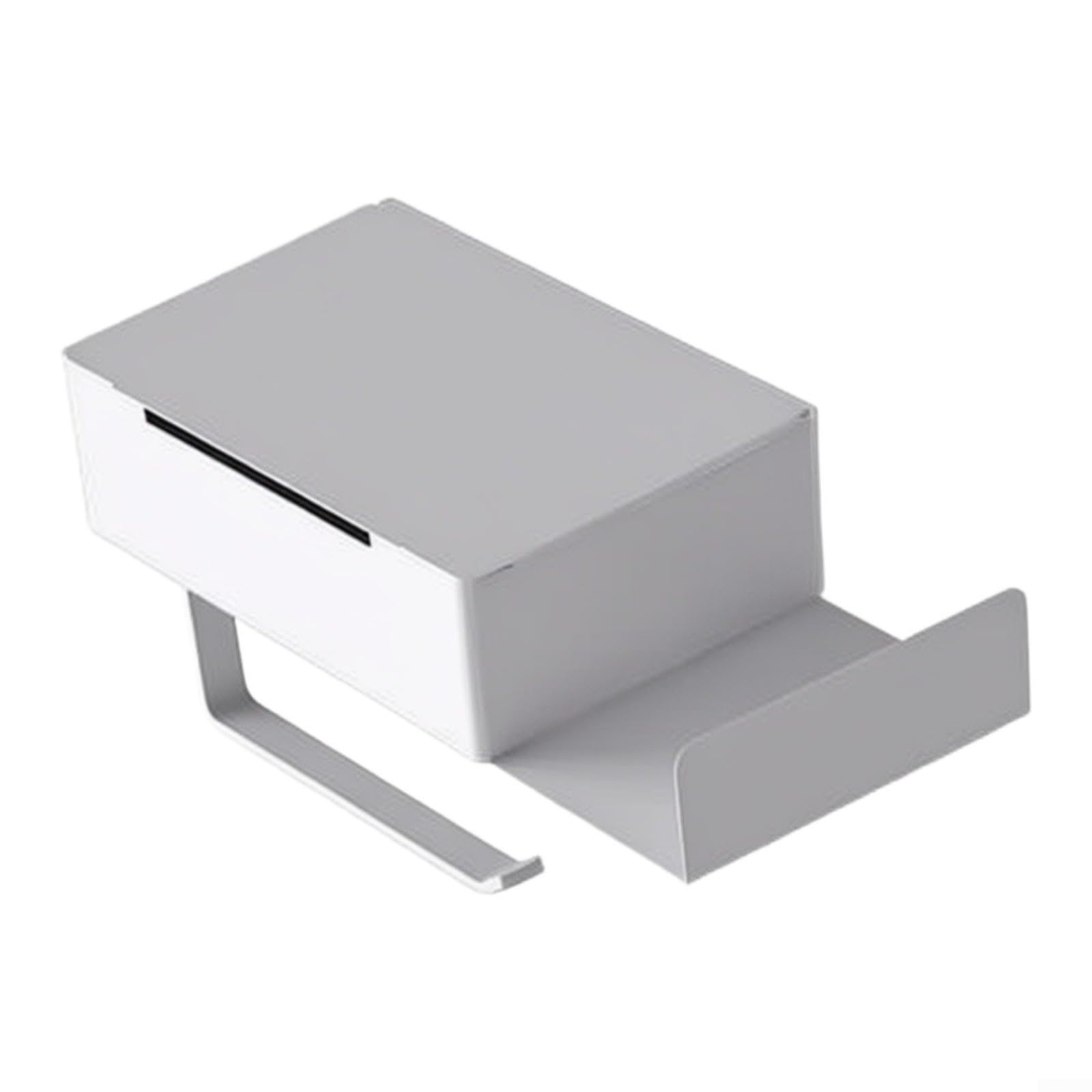 Porte-papier toilette avec étagère pour salle de bain, acier pour blanc