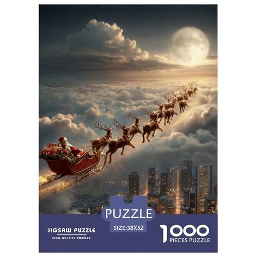 Papá Noel 1000 Piezas Rompecabezas Juego De Familia Creativo Navidad Puzzle Bonita Decoración Rompecabezas para Adultos Y Niños 52x38cm/1000pcs
