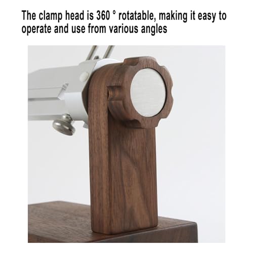 Herramienta de sujeción para correa de reloj, clip de cuero para acabado de precisión, rotación de 360°, material de nogal negro