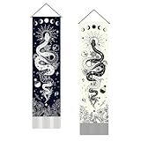SUPERDANT 2 pezzi Arazzi Taroc Serpente Arazzo da Parete Grande Luna Floreale Arazzi Mural...