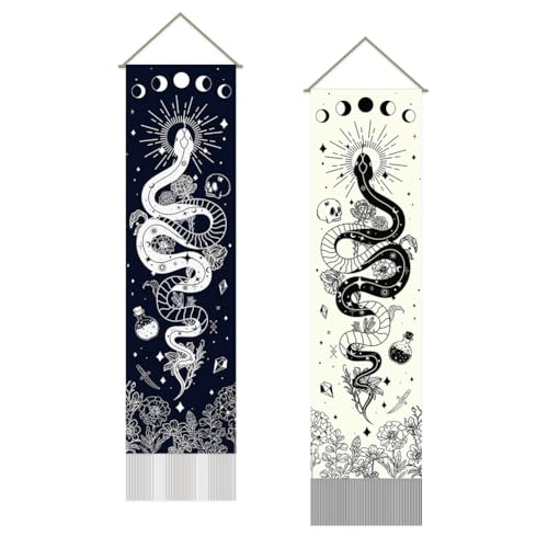 Tenture murale tarot serpent lune soleil pour harmoniser votre decoration de chambre ou salon